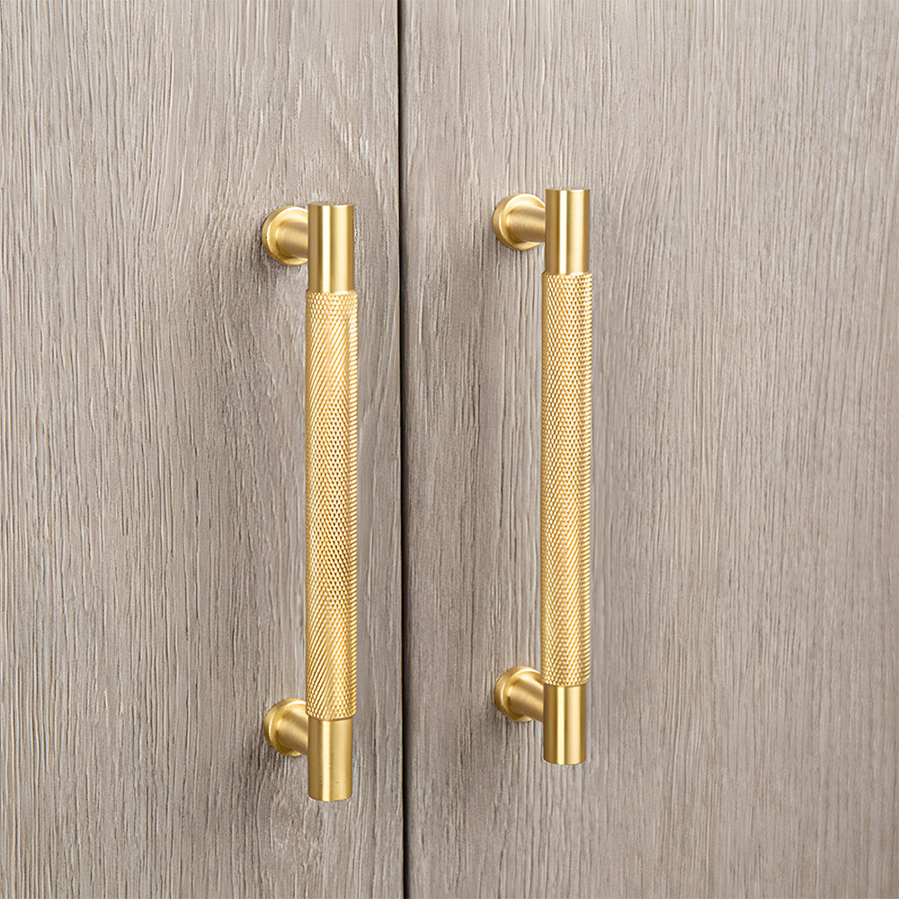 Knurled Brass Cabinet Pulls and T-Knobs