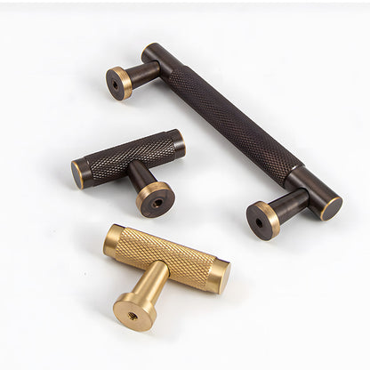 Knurled Brass Cabinet Pulls and T-Knobs