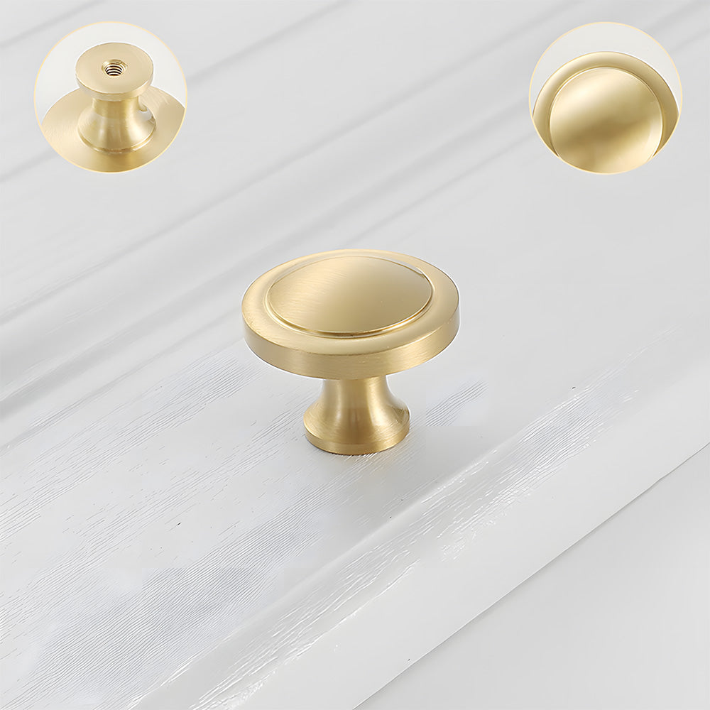 Solid Brass Curved Cabinet Pulls and Knobs for Drawers