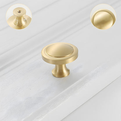 Solid Brass Curved Cabinet Pulls and Knobs for Drawers