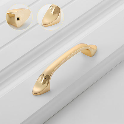 Solid Brass Curved Cabinet Pulls and Knobs for Drawers