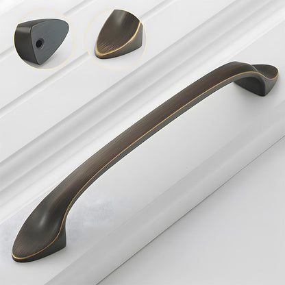 Solid Brass Curved Cabinet Pulls and Knobs for Drawers