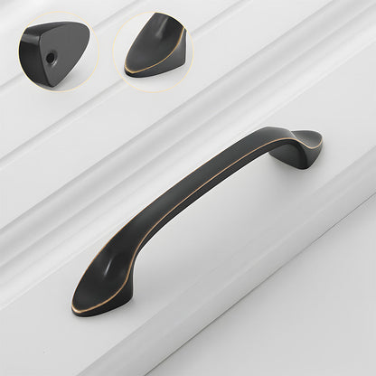 Solid Brass Curved Cabinet Pulls and Knobs for Drawers