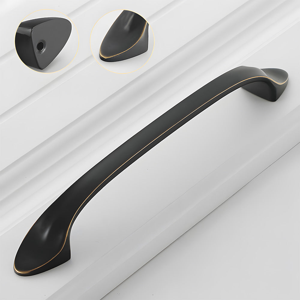 Solid Brass Curved Cabinet Pulls and Knobs for Drawers