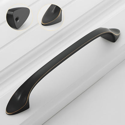 Solid Brass Curved Cabinet Pulls and Knobs for Drawers