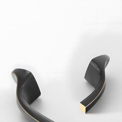 Solid Brass Curved Cabinet Pulls and Knobs for Drawers