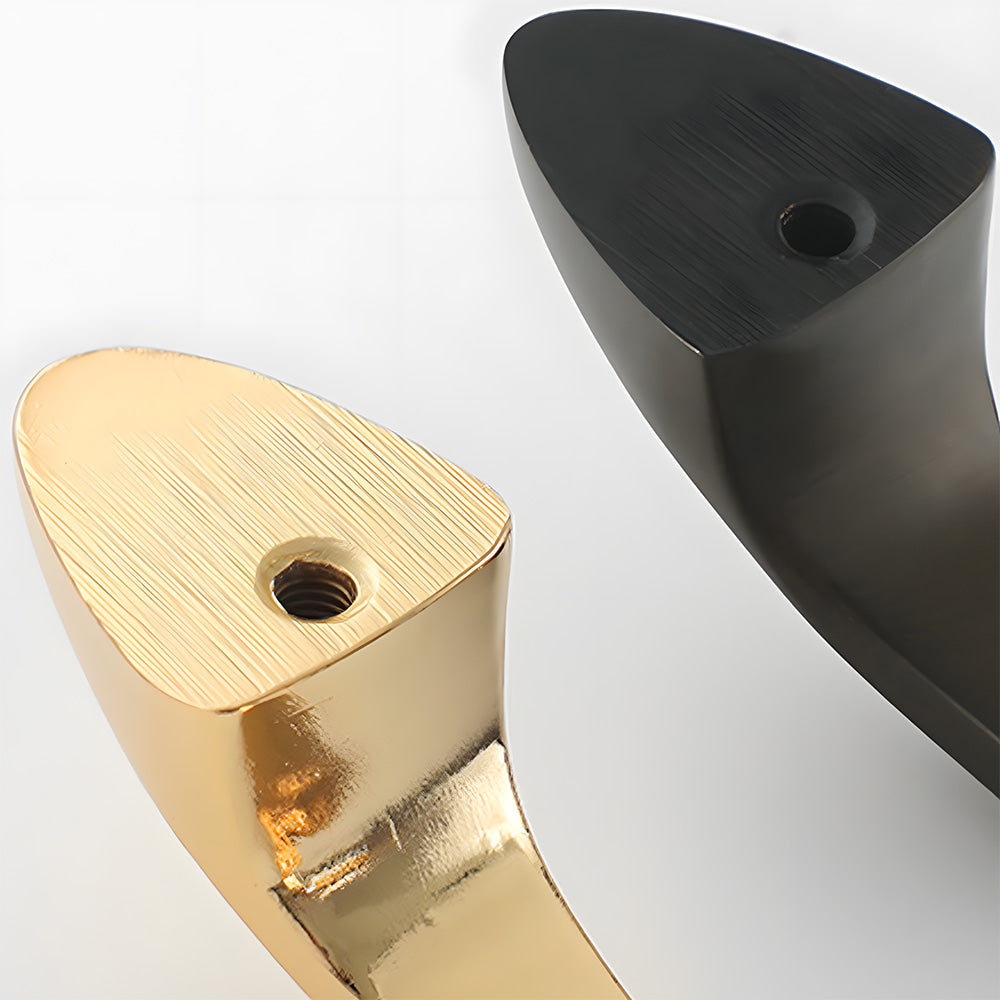 Solid Brass Curved Cabinet Pulls and Knobs for Drawers
