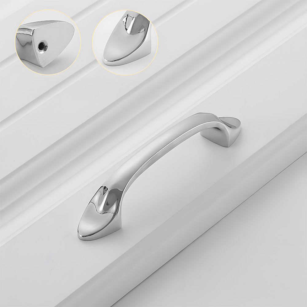 Solid Brass Curved Cabinet Pulls and Knobs for Drawers