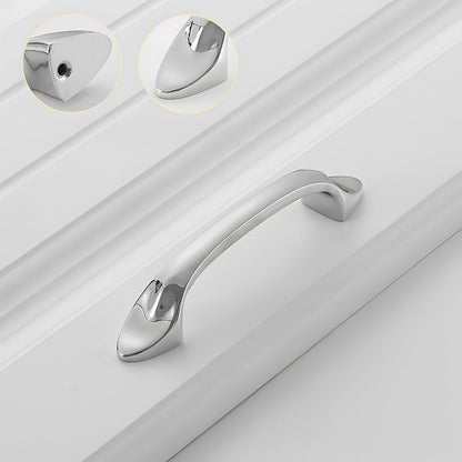 Solid Brass Curved Cabinet Pulls and Knobs for Drawers