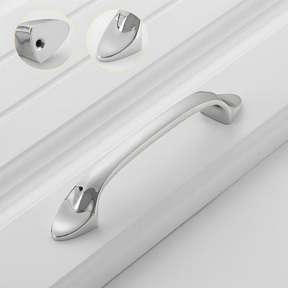 Solid Brass Curved Cabinet Pulls and Knobs for Drawers