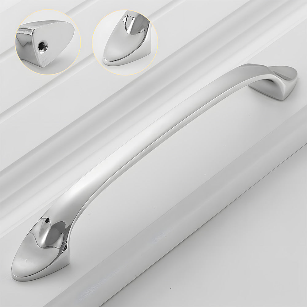 Solid Brass Curved Cabinet Pulls and Knobs for Drawers