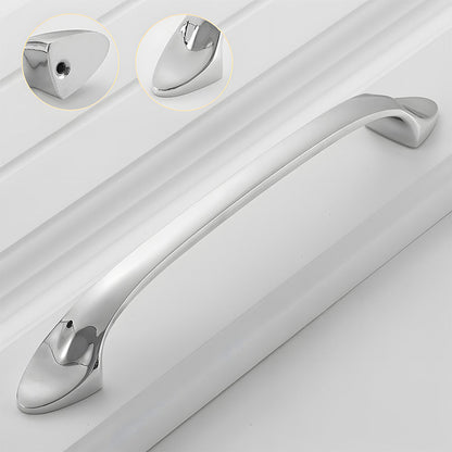 Solid Brass Curved Cabinet Pulls and Knobs for Drawers