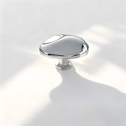 Organic Pebble Cabinet Knobs in Silver and Bronze