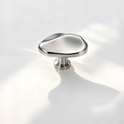 Organic Pebble Cabinet Knobs in Silver and Bronze
