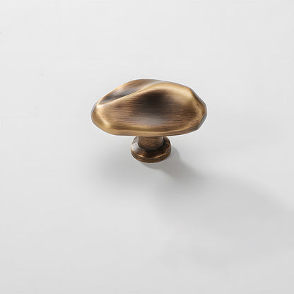 Organic Pebble Cabinet Knobs in Silver and Bronze