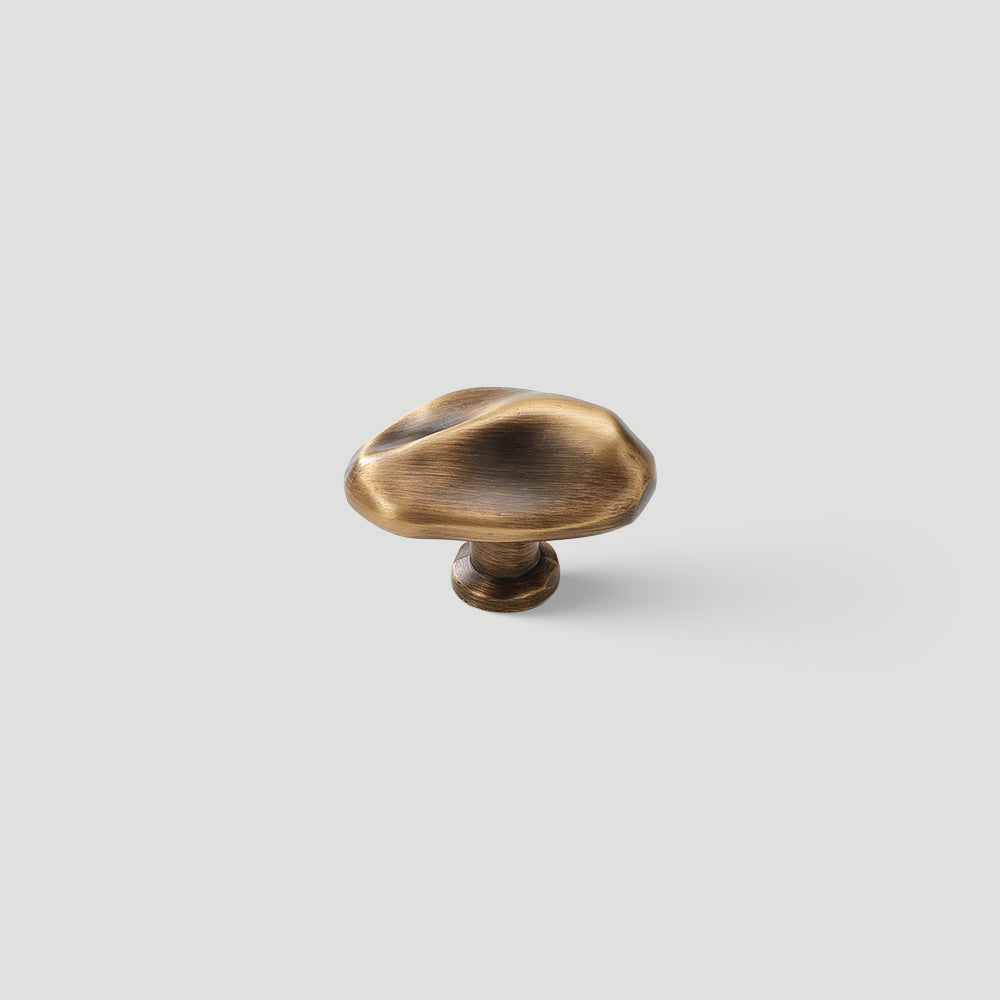 Organic Pebble Cabinet Knobs in Silver and Bronze