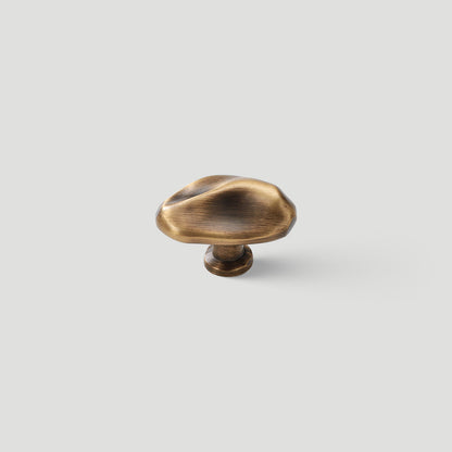 Organic Pebble Cabinet Knobs in Silver and Bronze