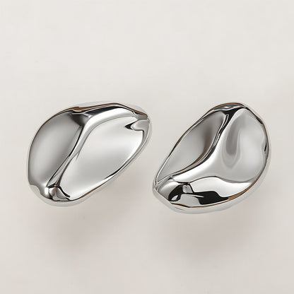 Organic Pebble Cabinet Knobs in Silver and Bronze