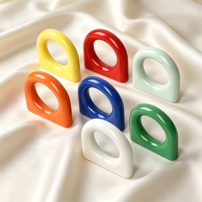 Colorful Oval Loop Cabinet Pulls for Modern Furniture