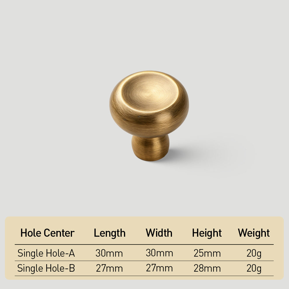 Concave Round and Square Cabinet Knobs