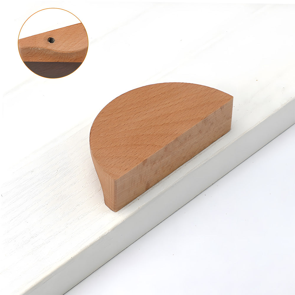 Half Moon Wood Cabinet Pulls for Double Doors