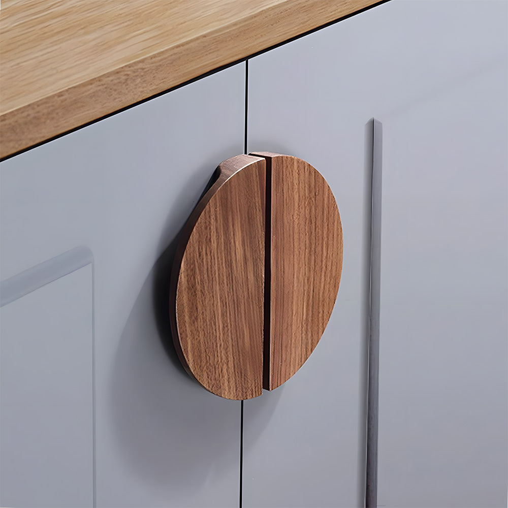 Half Moon Wood Cabinet Pulls for Double Doors
