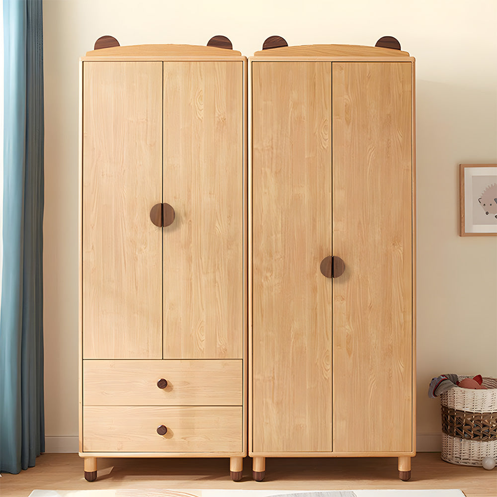Half Moon Wood Cabinet Pulls for Double Doors