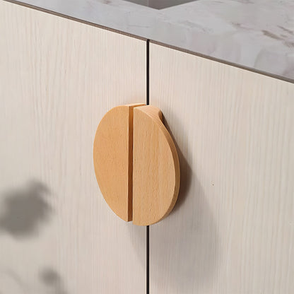 Half Moon Wood Cabinet Pulls for Double Doors