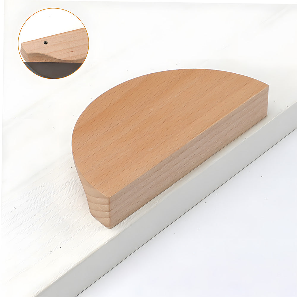 Half Moon Wood Cabinet Pulls for Double Doors
