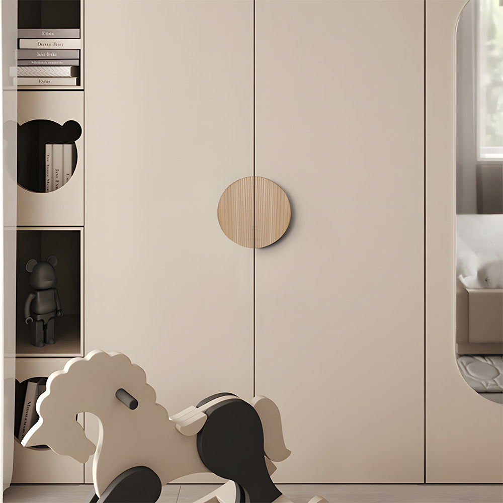 Half Moon Wood Cabinet Pulls for Double Doors