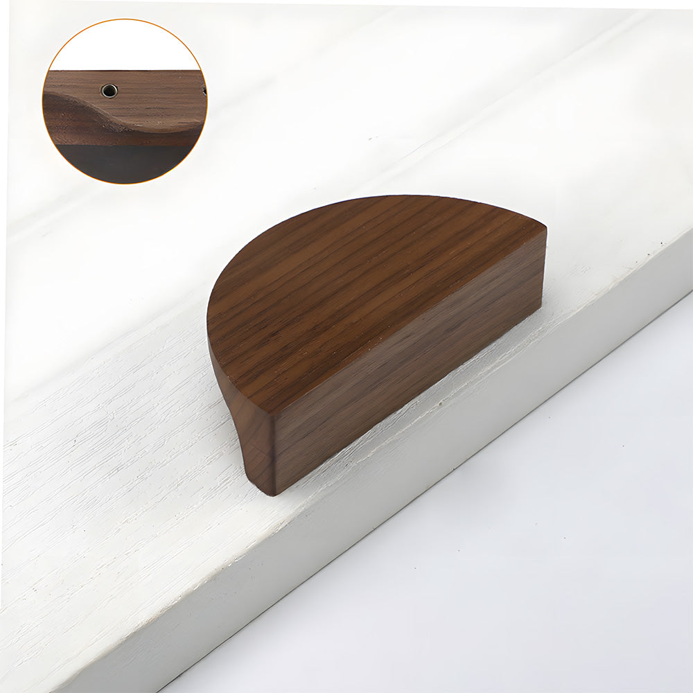 Half Moon Wood Cabinet Pulls for Double Doors
