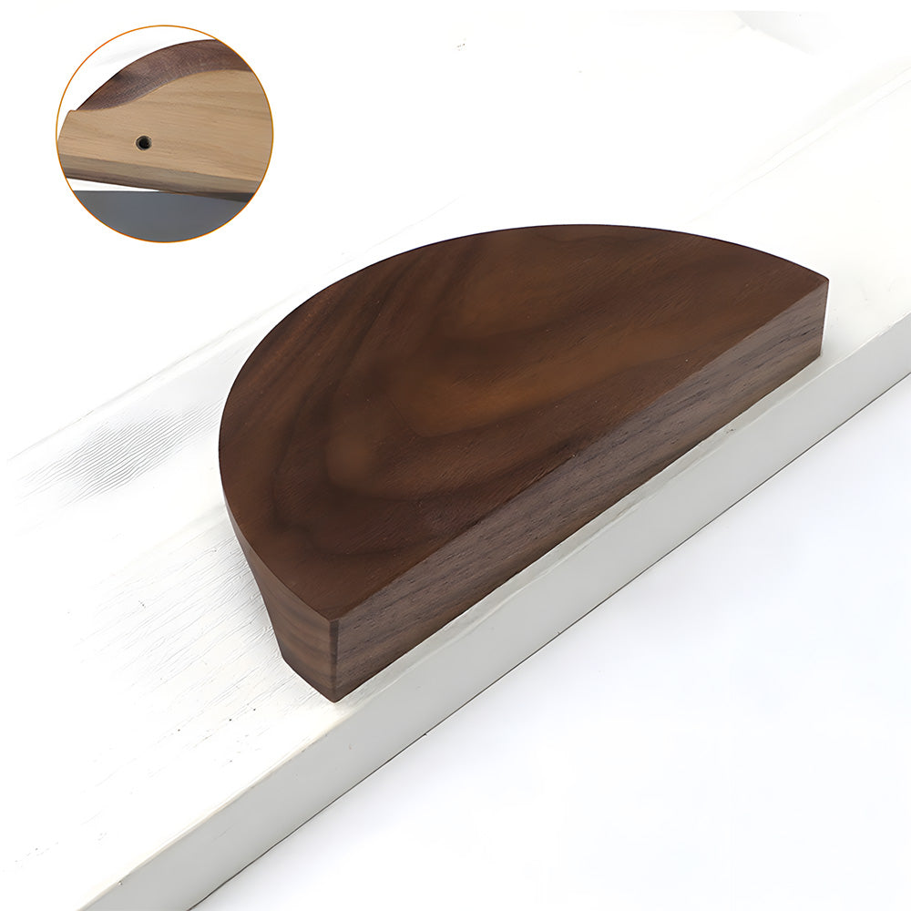 Half Moon Wood Cabinet Pulls for Double Doors