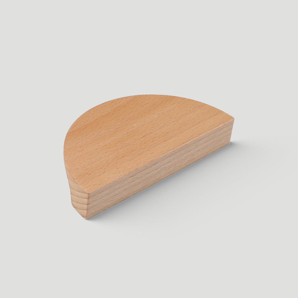 Half Moon Wood Cabinet Pulls for Double Doors