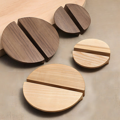 Half Moon Wood Cabinet Pulls for Double Doors