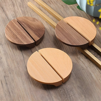Half Moon Wood Cabinet Pulls for Double Doors