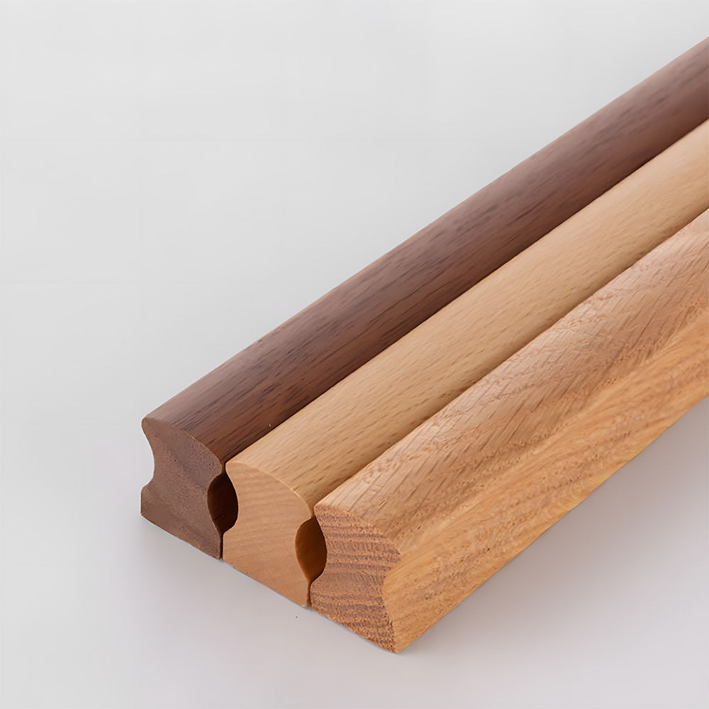 Grooved Solid Wood Cabinet Pulls and Knobs for Kitchens