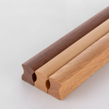 Grooved Solid Wood Cabinet Pulls and Knobs for Kitchens