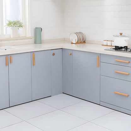 Grooved Solid Wood Cabinet Pulls and Knobs for Kitchens