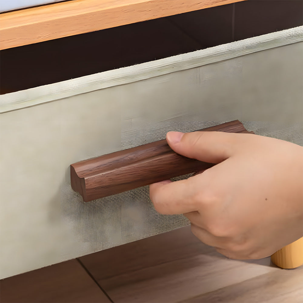 Grooved Solid Wood Cabinet Pulls and Knobs for Kitchens