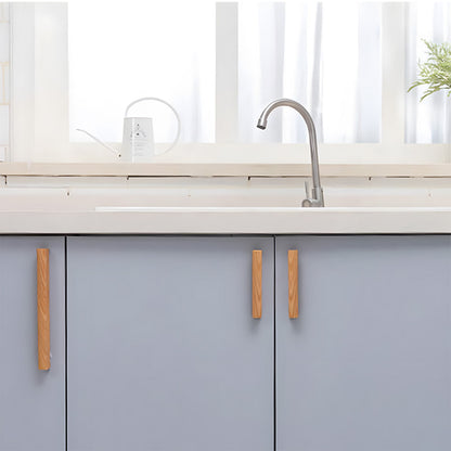 Grooved Solid Wood Cabinet Pulls and Knobs for Kitchens