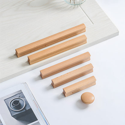 Grooved Solid Wood Cabinet Pulls and Knobs for Kitchens