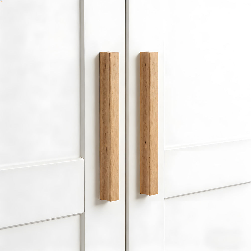Grooved Solid Wood Cabinet Pulls and Knobs for Kitchens