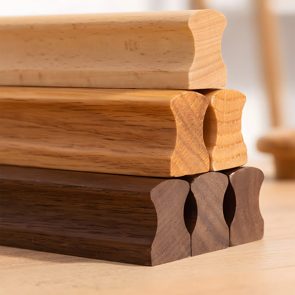 Grooved Solid Wood Cabinet Pulls and Knobs for Kitchens