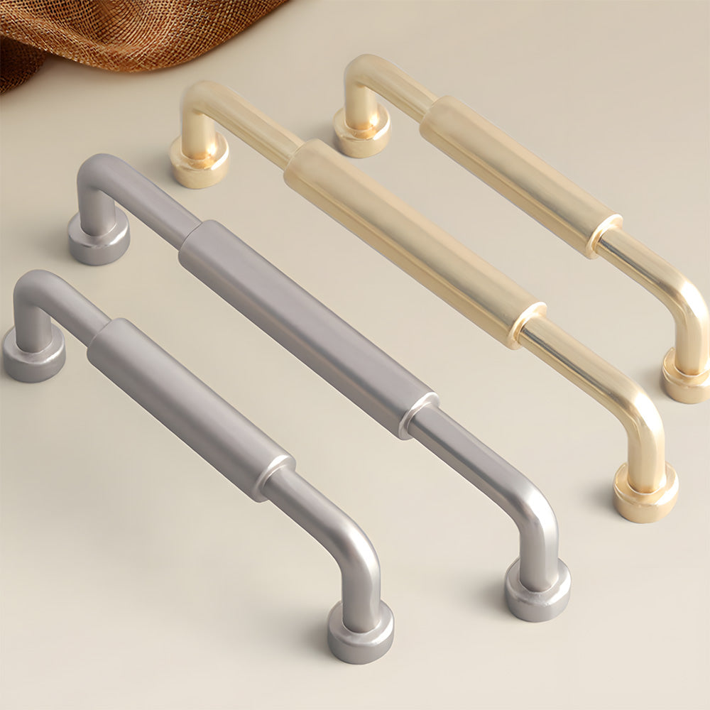 Center-Sleeve Cabinet Pulls in Gold and Silver