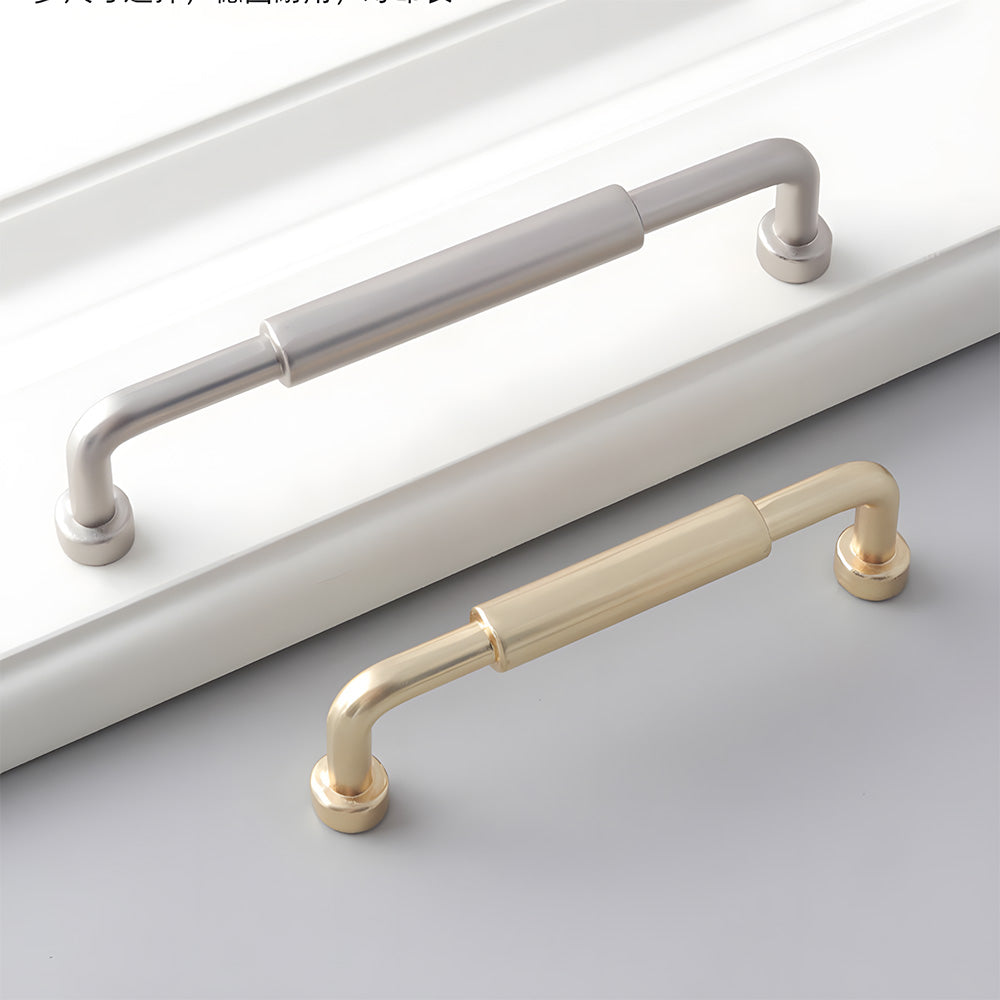 Center-Sleeve Cabinet Pulls in Gold and Silver