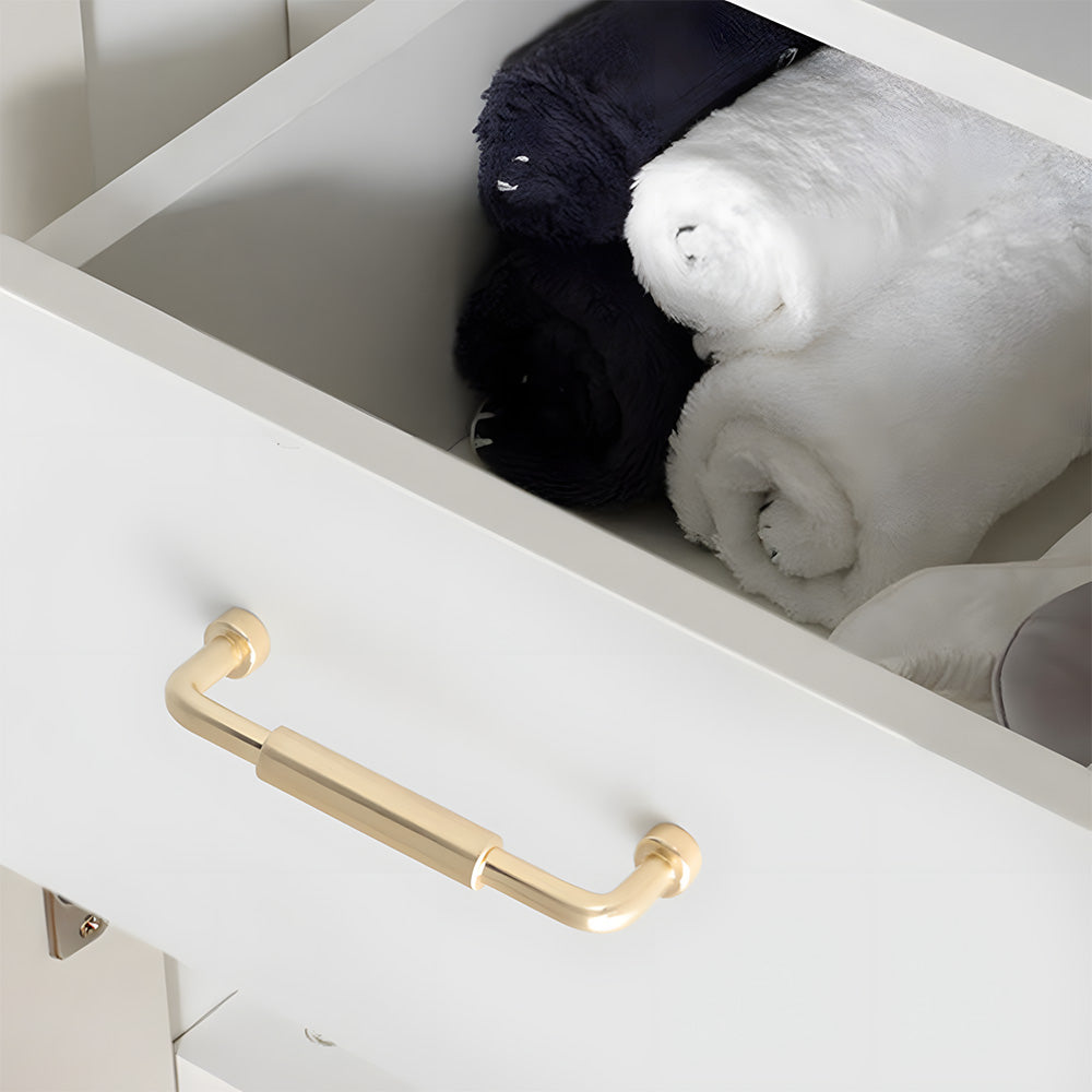 Center-Sleeve Cabinet Pulls in Gold and Silver