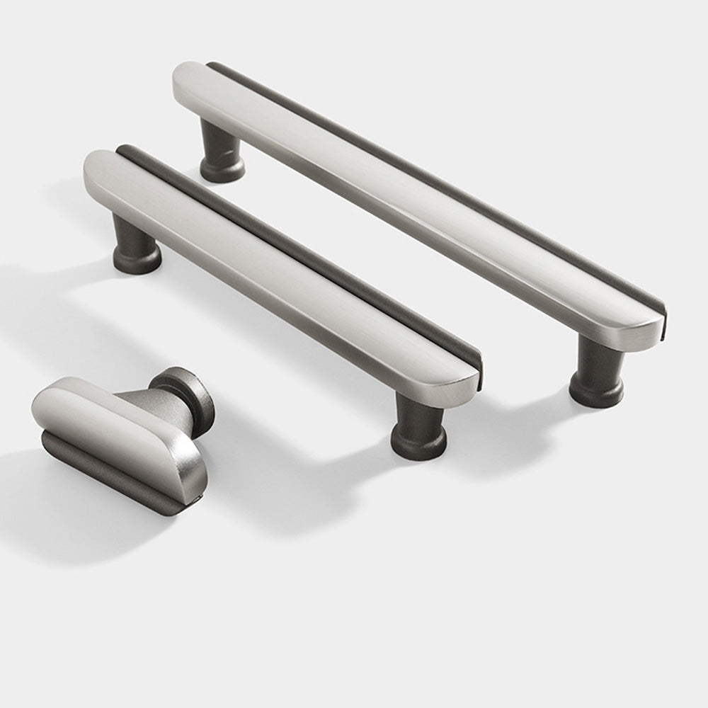 Two-Tone Rounded Cabinet Pulls and T-Knobs