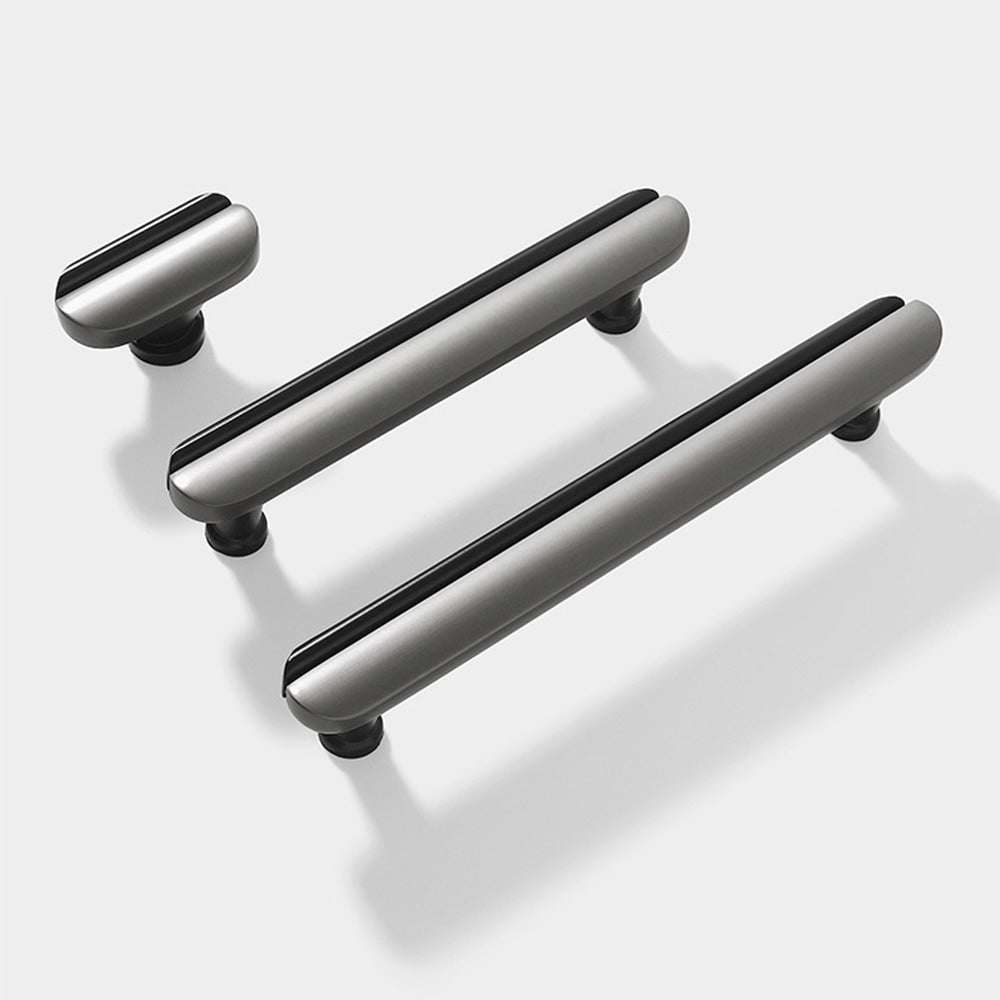 Two-Tone Rounded Cabinet Pulls and T-Knobs