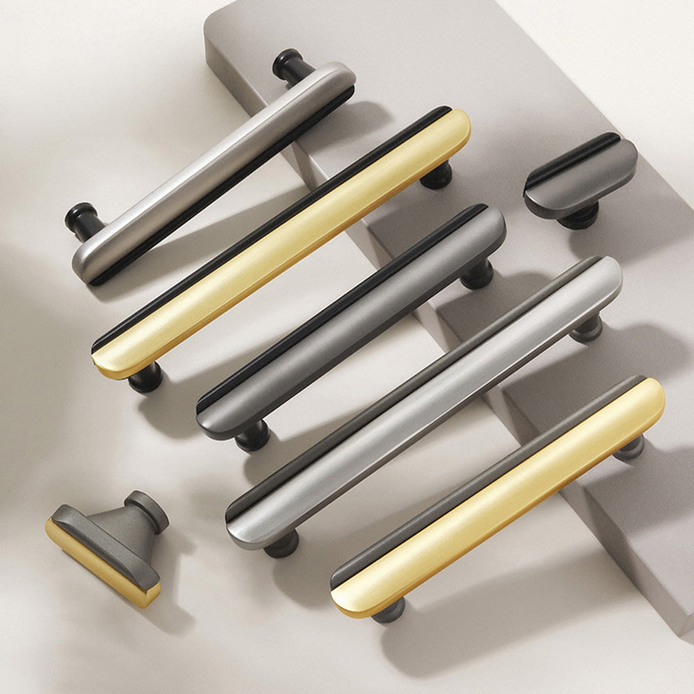 Two-Tone Rounded Cabinet Pulls and T-Knobs