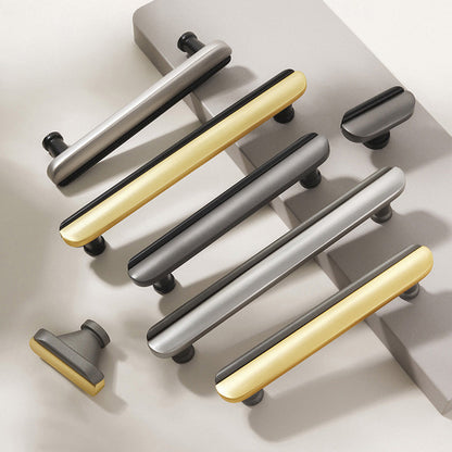 Two-Tone Rounded Cabinet Pulls and T-Knobs